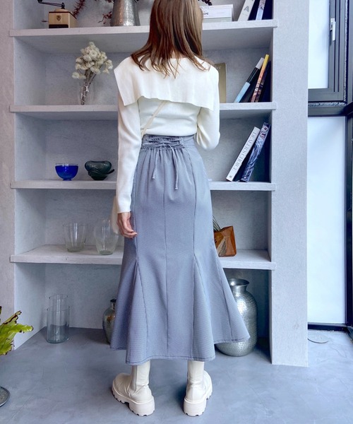 OLIVE des OLIVE（オリーブデオリーブ）の「セーラーカラーリブニット（ニット/セーター・レディース・ブラック/グレー/オフホワイト・FREE）」の6枚目の写真