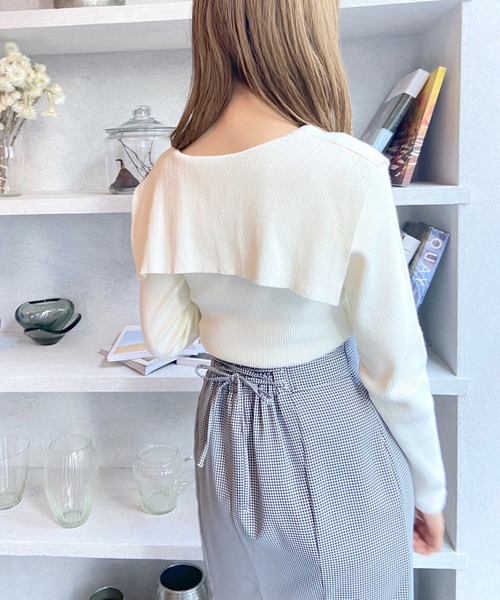 OLIVE des OLIVE（オリーブデオリーブ）の「セーラーカラーリブニット（ニット/セーター・レディース・ブラック/グレー/オフホワイト・FREE）」の8枚目の写真