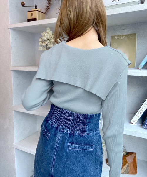 OLIVE des OLIVE（オリーブデオリーブ）の「セーラーカラーリブニット（ニット/セーター・レディース・ブラック/グレー/オフホワイト・FREE）」の13枚目の写真