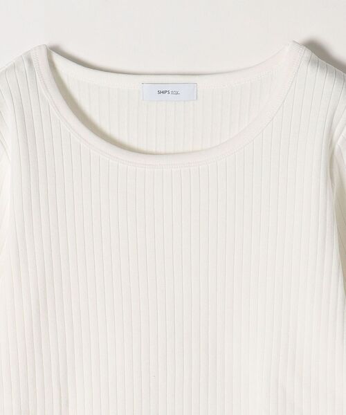 SHIPS any(シップス エニィ)の「SHIPS any:〈ウォッシャブル〉テレコ ハーフ スリーブ TEE◇(Tシャツ/カットソー・レディース・ホワイト/ブラック/カーキ/オレンジ/その他・ONE SIZE)」の7枚目の写真