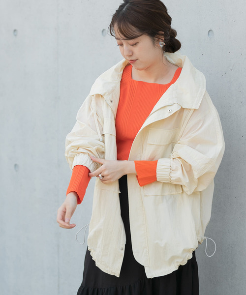 LAATO(ラート)の「ANORAK JACKET(ブルゾン・レディース・ブラック/オフホワイト・FREE)」の1枚目の写真