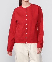 ORCIVAL | コットンスラブ天竺 クルーネックカーディガン WOMEN