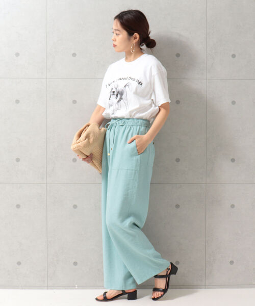 fredy emue（フレディエミュ）の「ツイルイージーパンツ（その他パンツ・レディース・サックスブルー/カーキ/ブラック・36/38）」の8枚目の写真