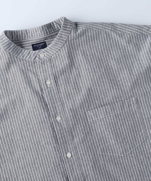 BACK NUMBER（バックナンバー）の「【BACK NUMBER】ビッグシルエットスタンドカラーシャツ（シャツ/ブラウス・メンズ・ネイビー×ホワイト/ベージュ・L/S/M）」の11枚目の写真