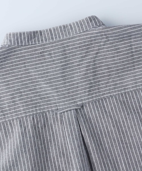 BACK NUMBER（バックナンバー）の「【BACK NUMBER】ビッグシルエットスタンドカラーシャツ（シャツ/ブラウス・メンズ・ネイビー×ホワイト/ベージュ・L/S/M）」の6枚目の写真