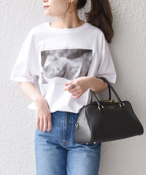 セール】*オーガニックコットンキャットプリントTEE◇(Tシャツ セール】*オーガニックコットンキャットプリントTEE◇(Tシャツ