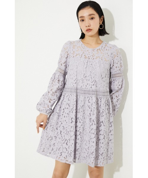 rienda（リエンダ）の「レースティアードミニワンピース（ワンピース・レディース・ライトパープル/ホワイト/ブラック・SMALL/MEDIUM）」の3枚目の写真