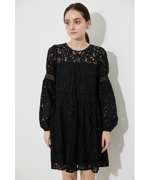 rienda（リエンダ）の「レースティアードミニワンピース（ワンピース・レディース・ライトパープル/ホワイト/ブラック・SMALL/MEDIUM）」の5枚目の写真
