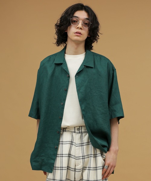 NANO universe（ナノユニバース）の「LB.03/リネンインタックオープンカラーシャツ（シャツ/ブラウス・メンズ・ホワイト/ブラック/グリーン/その他1・S/L/M）」の4枚目の写真