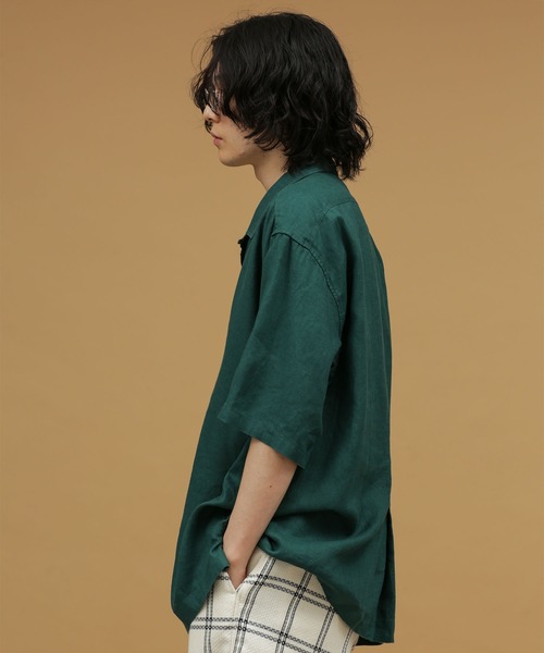 NANO universe（ナノユニバース）の「LB.03/リネンインタックオープンカラーシャツ（シャツ/ブラウス・メンズ・ホワイト/ブラック/グリーン/その他1・S/L/M）」の5枚目の写真