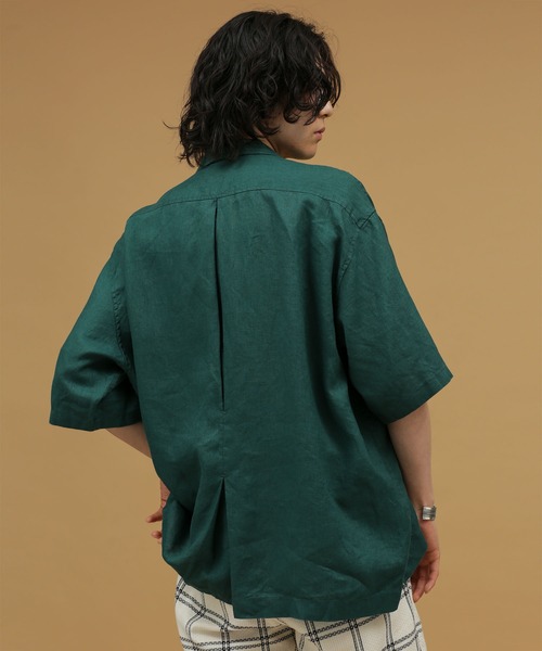 NANO universe（ナノユニバース）の「LB.03/リネンインタックオープンカラーシャツ（シャツ/ブラウス・メンズ・ホワイト/ブラック/グリーン/その他1・S/L/M）」の6枚目の写真