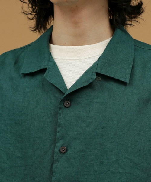 NANO universe（ナノユニバース）の「LB.03/リネンインタックオープンカラーシャツ（シャツ/ブラウス・メンズ・ホワイト/ブラック/グリーン/その他1・S/L/M）」の7枚目の写真