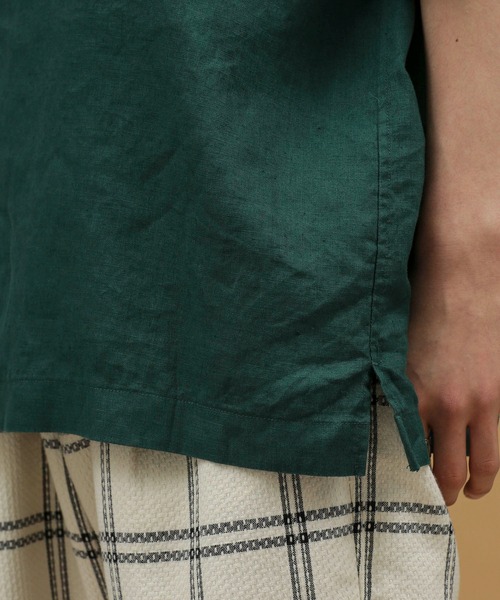 NANO universe（ナノユニバース）の「LB.03/リネンインタックオープンカラーシャツ（シャツ/ブラウス・メンズ・ホワイト/ブラック/グリーン/その他1・S/L/M）」の9枚目の写真