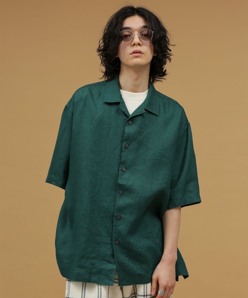 NANO universe（ナノユニバース）の「LB.03/リネンインタックオープンカラーシャツ（シャツ/ブラウス・メンズ・ホワイト/ブラック/グリーン/その他1・S/L/M）」の14枚目の写真