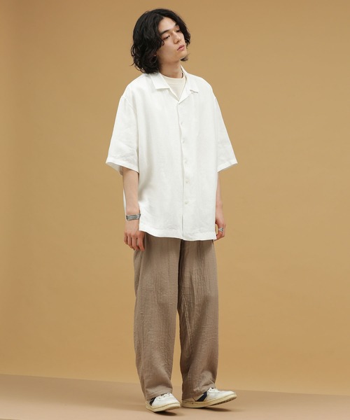 NANO universe（ナノユニバース）の「LB.03/リネンインタックオープンカラーシャツ（シャツ/ブラウス・メンズ・ホワイト/ブラック/グリーン/その他1・S/L/M）」の20枚目の写真