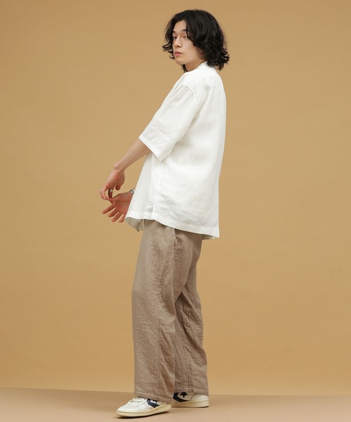 NANO universe（ナノユニバース）の「LB.03/リネンインタックオープンカラーシャツ（シャツ/ブラウス・メンズ・ホワイト/ブラック/グリーン/その他1・S/L/M）」の21枚目の写真