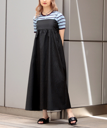 J-キルトジャカードキャミドレス