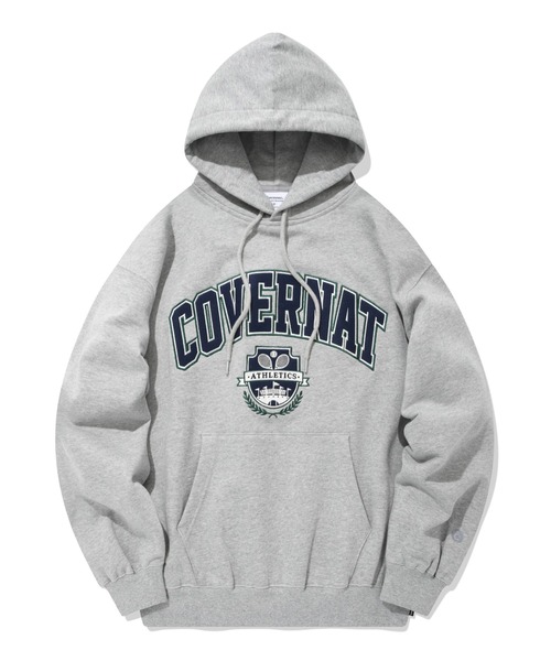 COVERNAT(カバーナット)の「【COVERNAT】COLLEGE EMBLEM OVER-FIT HOODIE / カバーナット カレッジ エンブレム オーバーフィット フーディー(パーカー・メンズ・オートミール/ネイビー/グレー・MEDIUM/SMALL/LARGE)」の2枚目の写真
