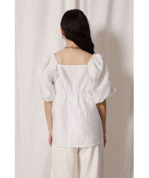 crie conforto（クリーコンフォルト）の「ふくれJQパフスリーブブラウス（シャツ/ブラウス・レディース・イエロー/ブラック/ホワイト・SMALL/MEDIUM）」の12枚目の写真