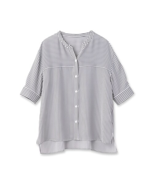 美品✨INDIVI インディヴィ UV加工　接触冷感　ストライプ ブラウス INDIVI（インディヴィ）の「◇【UVケア/接触冷感/吸水速乾】5分
