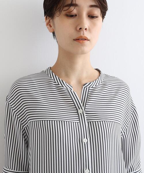 美品✨INDIVI インディヴィ UV加工　接触冷感　ストライプ ブラウス INDIVI（インディヴィ）の「◇【UVケア/接触冷感/吸水速乾】5分
