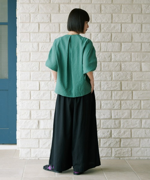 manana suerte(マニャーナスエルテ)の「ドローストリングスリーブブラウス(シャツ/ブラウス・レディース・ブラック/ライトグレー/グリーン・FREE)」の14枚目の写真