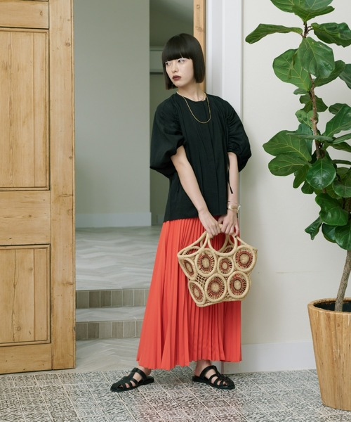 manana suerte(マニャーナスエルテ)の「ドローストリングスリーブブラウス(シャツ/ブラウス・レディース・ブラック/ライトグレー/グリーン・FREE)」の7枚目の写真