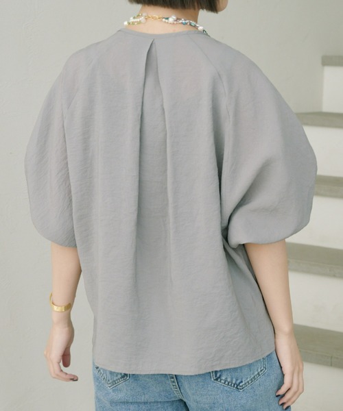 manana suerte(マニャーナスエルテ)の「ドローストリングスリーブブラウス(シャツ/ブラウス・レディース・ブラック/ライトグレー/グリーン・FREE)」の19枚目の写真