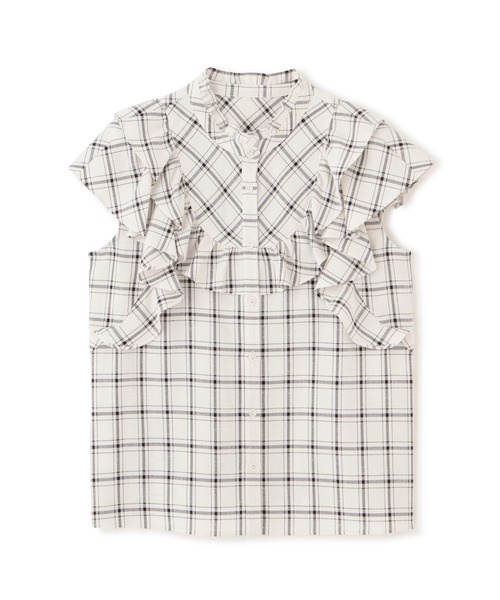 PROPORTION BODY DRESSING（プロポーションボディドレッシング）の「【美人百花6月号タイアップ商品】チェックフリルブラウス / 1212110510（シャツ/ブラウス・レディース・ブラウン系その他/ダークグレー/ホワイト系その他・SMALL/MEDIUM）」の19枚目の写真