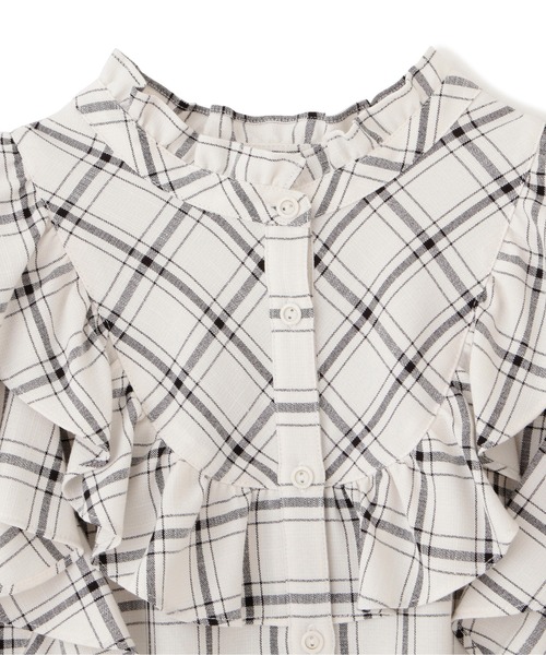PROPORTION BODY DRESSING（プロポーションボディドレッシング）の「【美人百花6月号タイアップ商品】チェックフリルブラウス / 1212110510（シャツ/ブラウス・レディース・ブラウン系その他/ダークグレー/ホワイト系その他・SMALL/MEDIUM）」の12枚目の写真