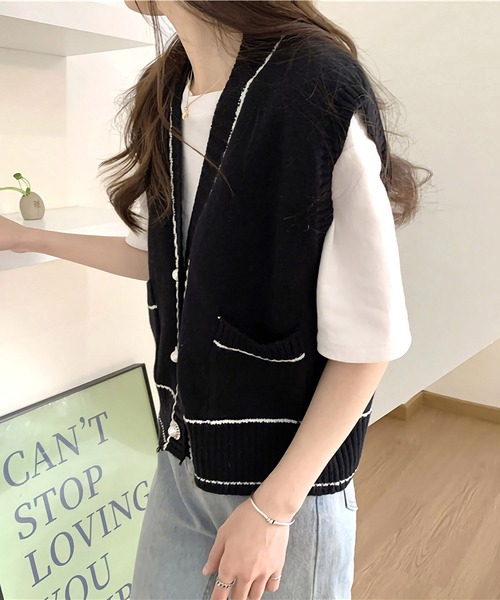 Dita(ディータ)の「パールボタンニットベスト(ニット/セーター・レディース・ホワイト/ブラック・FREE)」の13枚目の写真