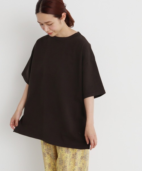 aimer le mieux(エメルミュー)の「aimer ここちいいサイズTee(Tシャツ/カットソー・レディース・イエロー/パープル/キナリ/グリーン/ダークブラウン・FREE)」の3枚目の写真