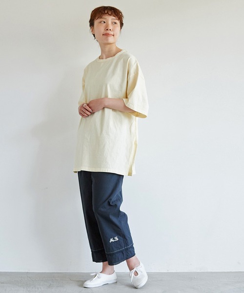 aimer le mieux(エメルミュー)の「aimer ここちいいサイズTee(Tシャツ/カットソー・レディース・イエロー/パープル/キナリ/グリーン/ダークブラウン・FREE)」の7枚目の写真