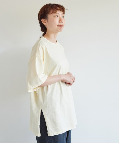 aimer le mieux(エメルミュー)の「aimer ここちいいサイズTee(Tシャツ/カットソー・レディース・イエロー/パープル/キナリ/グリーン/ダークブラウン・FREE)」の17枚目の写真