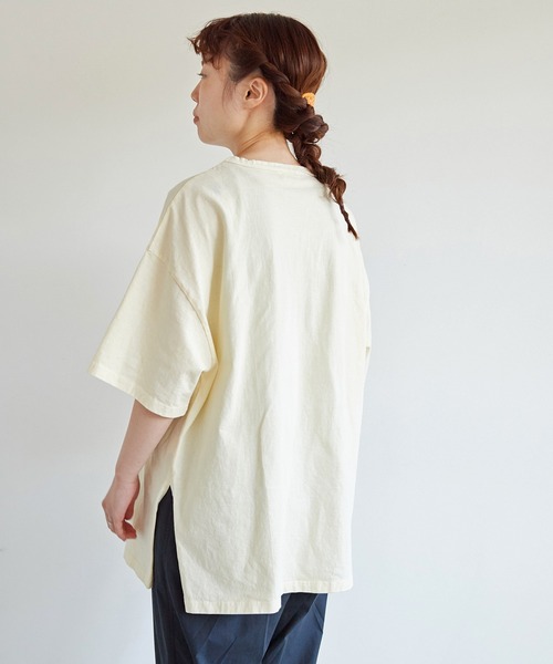 aimer le mieux(エメルミュー)の「aimer ここちいいサイズTee(Tシャツ/カットソー・レディース・イエロー/パープル/キナリ/グリーン/ダークブラウン・FREE)」の6枚目の写真