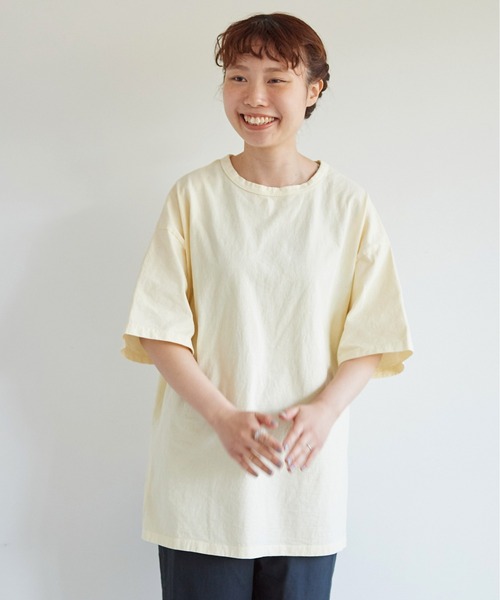 aimer le mieux(エメルミュー)の「aimer ここちいいサイズTee(Tシャツ/カットソー・レディース・イエロー/パープル/キナリ/グリーン/ダークブラウン・FREE)」の16枚目の写真