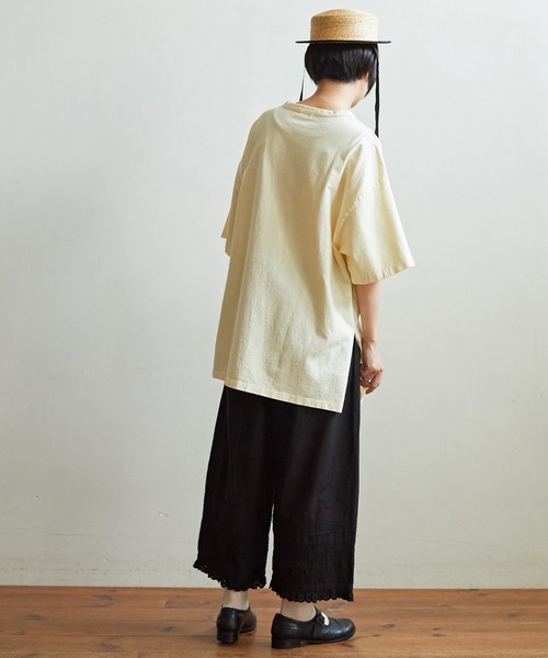 aimer le mieux(エメルミュー)の「aimer ここちいいサイズTee(Tシャツ/カットソー・レディース・イエロー/パープル/キナリ/グリーン/ダークブラウン・FREE)」の19枚目の写真