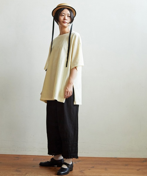 aimer le mieux(エメルミュー)の「aimer ここちいいサイズTee(Tシャツ/カットソー・レディース・イエロー/パープル/キナリ/グリーン/ダークブラウン・FREE)」の21枚目の写真