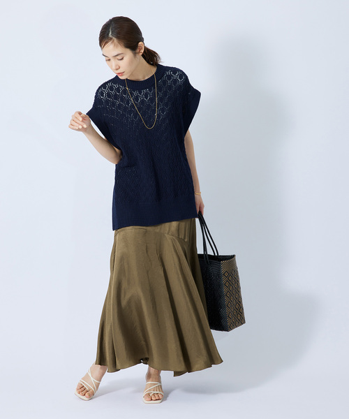 ROPE'（ロペ）の「【秋にも使える】アセテートツイルマーメイドスカート（スカート・レディース・オリーブ/ブルー系その他4・38/36）」の3枚目の写真