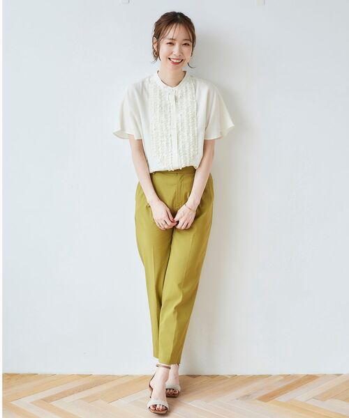 le.coeur blanc（ルクールブラン）の「アサレチックテーパードパンツ（スラックス・レディース・ライトグレー/ネイビー/ブラック/オリーブ・38/36/34/40）」の8枚目の写真