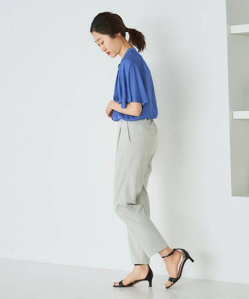 le.coeur blanc（ルクールブラン）の「アサレチックテーパードパンツ（スラックス・レディース・ライトグレー/ネイビー/ブラック/オリーブ・38/36/34/40）」の13枚目の写真