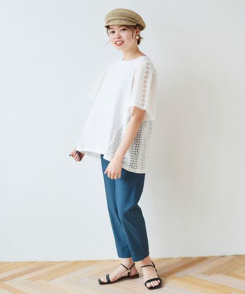 le.coeur blanc（ルクールブラン）の「アサレチックテーパードパンツ（スラックス・レディース・ライトグレー/ネイビー/ブラック/オリーブ・38/36/34/40）」の10枚目の写真