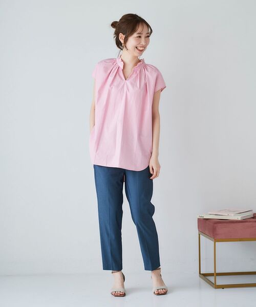 le.coeur blanc（ルクールブラン）の「アサレチックテーパードパンツ（スラックス・レディース・ライトグレー/ネイビー/ブラック/オリーブ・38/36/34/40）」の7枚目の写真