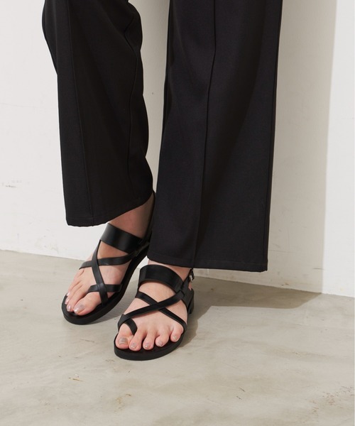 Aunt Marie's(アントマリーズ)の「クロスフラットサンダル(サンダル・レディース・ホワイト/ブラック・S/M/L)」の9枚目の写真
