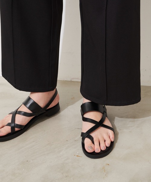 Aunt Marie's(アントマリーズ)の「クロスフラットサンダル(サンダル・レディース・ホワイト/ブラック・S/M/L)」の15枚目の写真