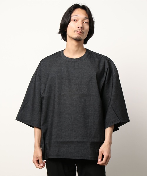 LiSS(リス)の「【Ls】【LiSS】デニム風切り替えカットソー(Tシャツ/カットソー・メンズ・ブラック/マルチ・1/2)」の14枚目の写真