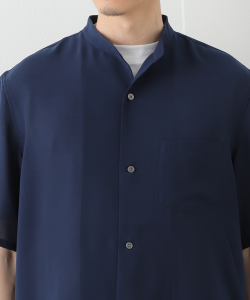 B.C STOCK（ベーセーストック）の「FIL DESSIN STAND 半袖シャツ（シャツ/ブラウス・メンズ・ホワイト/ネイビー/スミクロ・MEDIUM/LARGE/SMALL）」の20枚目の写真