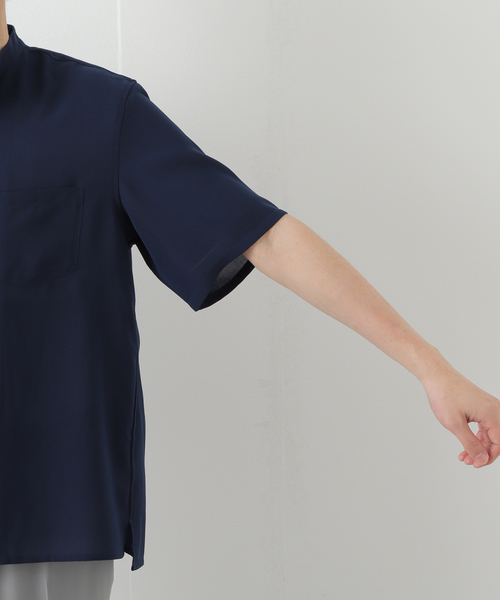 B.C STOCK（ベーセーストック）の「FIL DESSIN STAND 半袖シャツ（シャツ/ブラウス・メンズ・ホワイト/ネイビー/スミクロ・MEDIUM/LARGE/SMALL）」の18枚目の写真