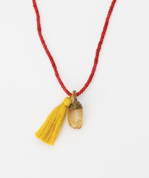 B:MING by BEAMS(ビーミングバイビームス)の「●【OCEANS12月号掲載】GAIJIN MADE / ストーンタッセルネックレス(ネックレス・メンズ・ホワイト/ブラック/レッド/ネイビー・ONE SIZE)」の19枚目の写真