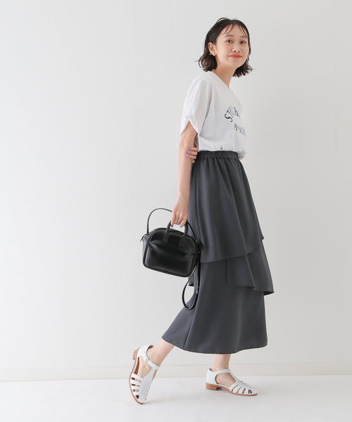 JOURNAL STANDARD relume(ジャーナルスタンダード レリューム)の「イレギュラーティアードスカート(スカート・レディース・チャコールグレー/ブラック・FREE)」の11枚目の写真